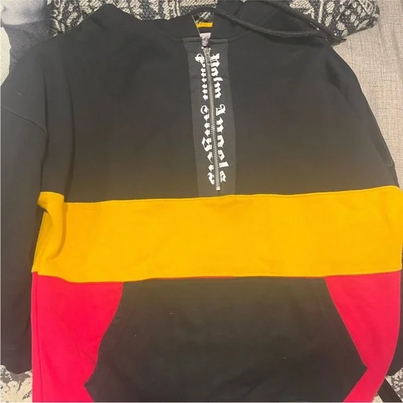 Palm Angels x Justin Bieber collab 1/4 ZipColor block Hoodie